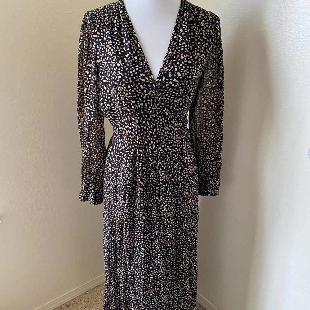 Gerard Derel Women's Printed Wrap Maxi Dress Black Size 38 Party Flowy Dress